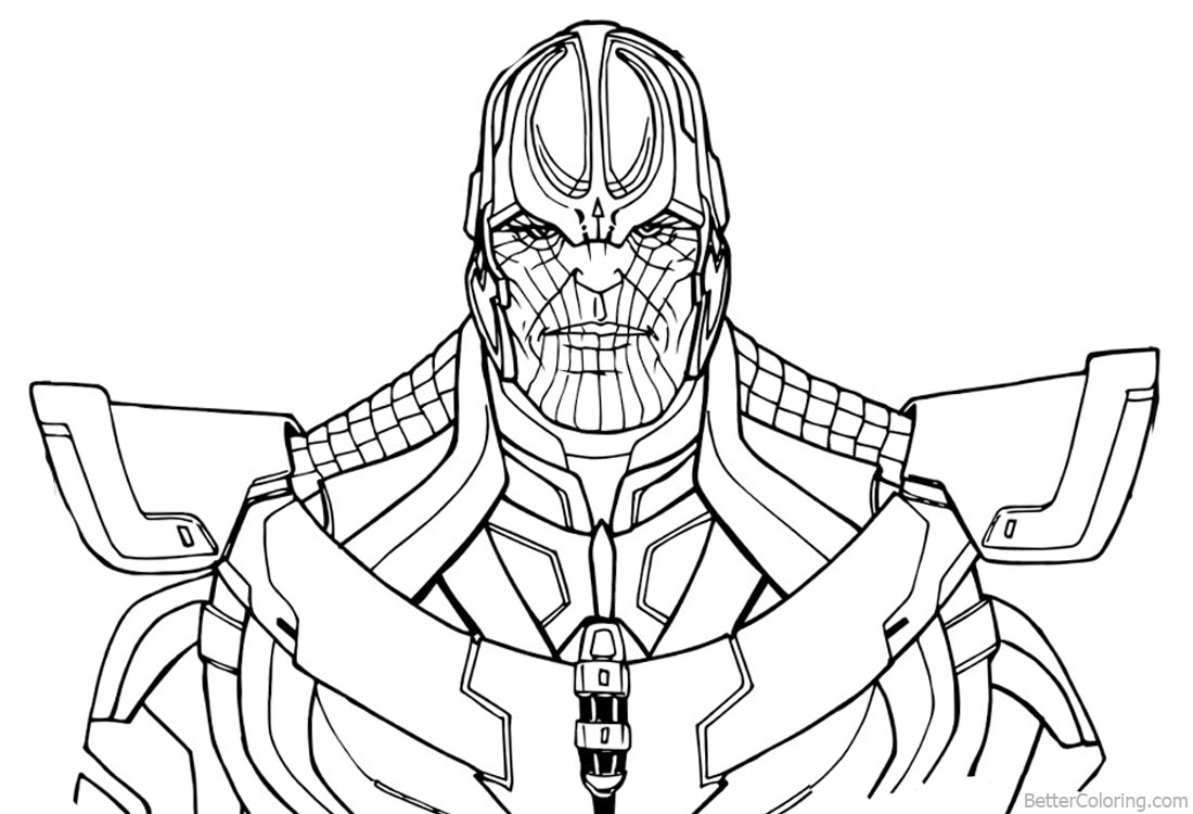 Dibujo de Thanos S Cara Frontal Cara Frontal de Thanos para Colorear
