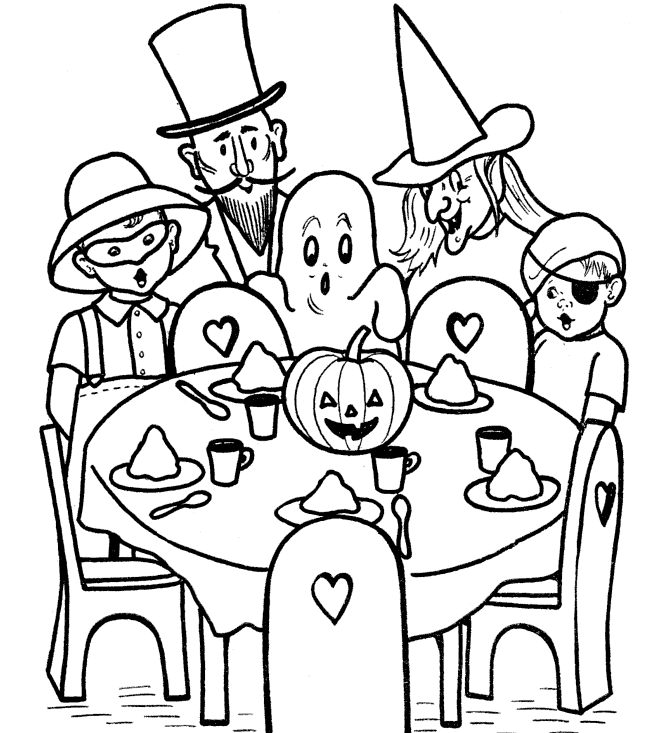 Dibujo de Fiesta de Vispera de Todos los Santos para Colorear