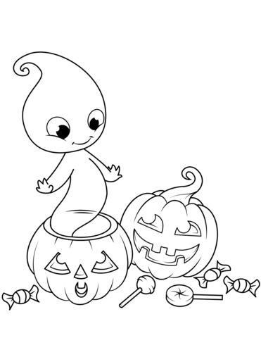 Dibujo de Lindo bebé Fantasma para Colorear