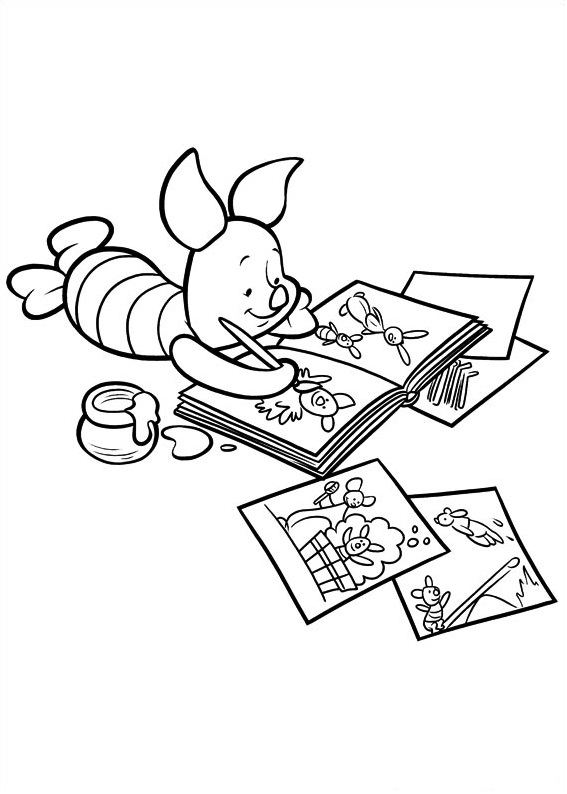 Dibujo de Pintura de lechón para Colorear