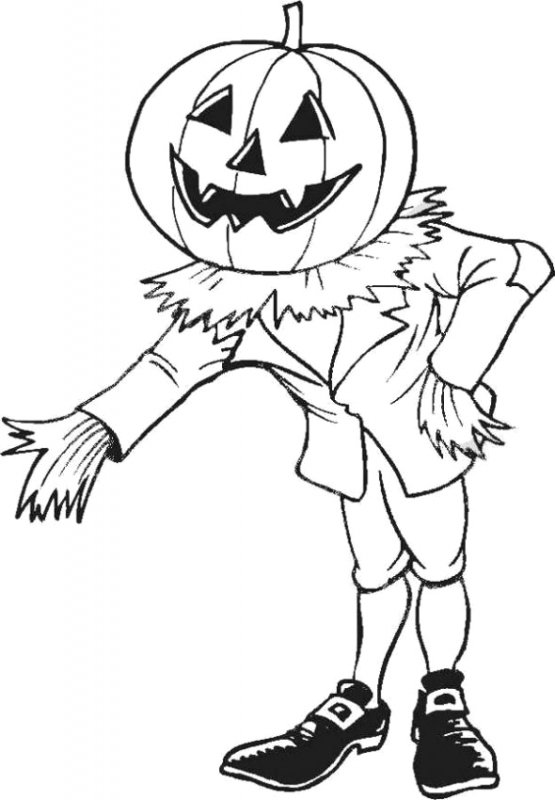 Dibujo de Saluda con el Sr Calabaza para Colorear