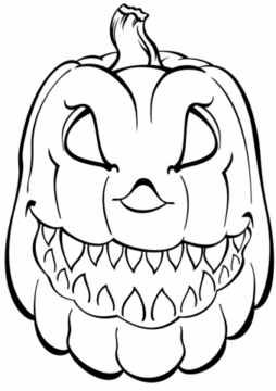 Dibujo de Una Calabaza Aterradora para Colorear