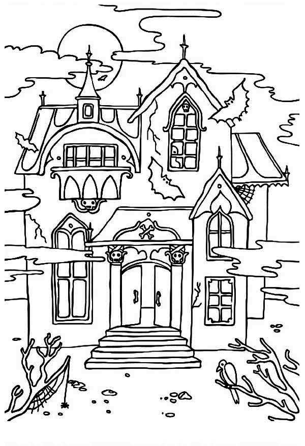 Dibujo de Una Casa Encantada para Colorear