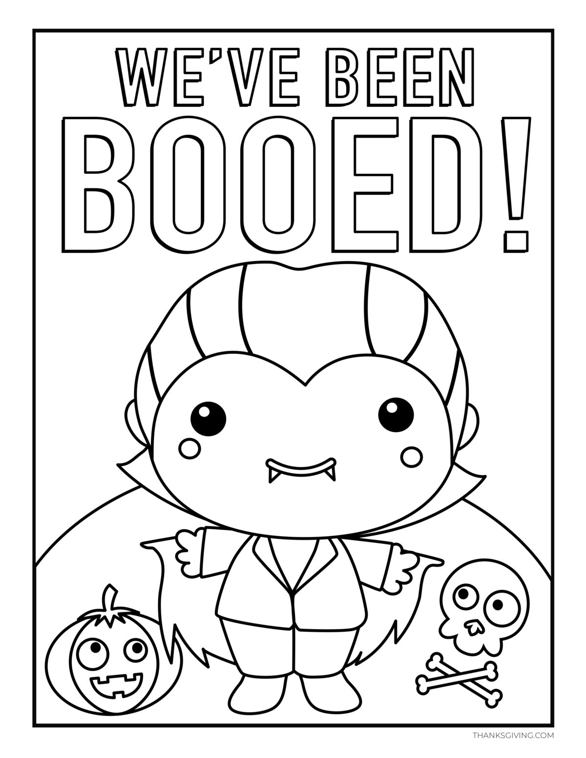 Dibujo de Vampiro Lindo para Colorear