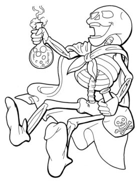 Dibujo de Veneno para Beber Esqueleto para Colorear