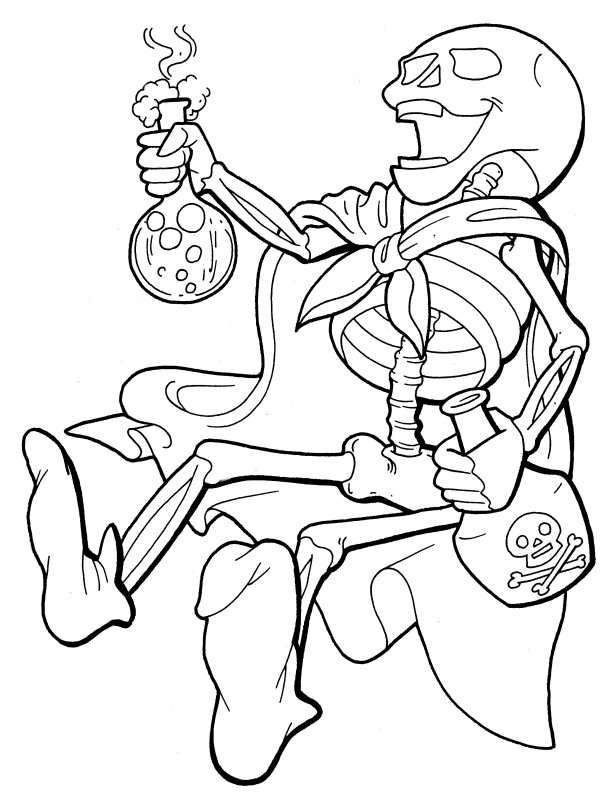 Dibujo de Veneno para Beber Esqueleto para Colorear