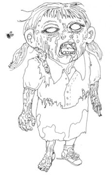 Dibujo de Zombi Feo para Colorear