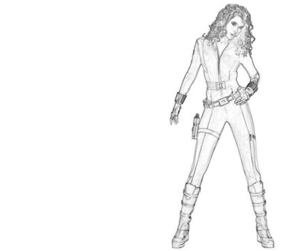 Dibujo de Linda Viuda Negra para Colorear