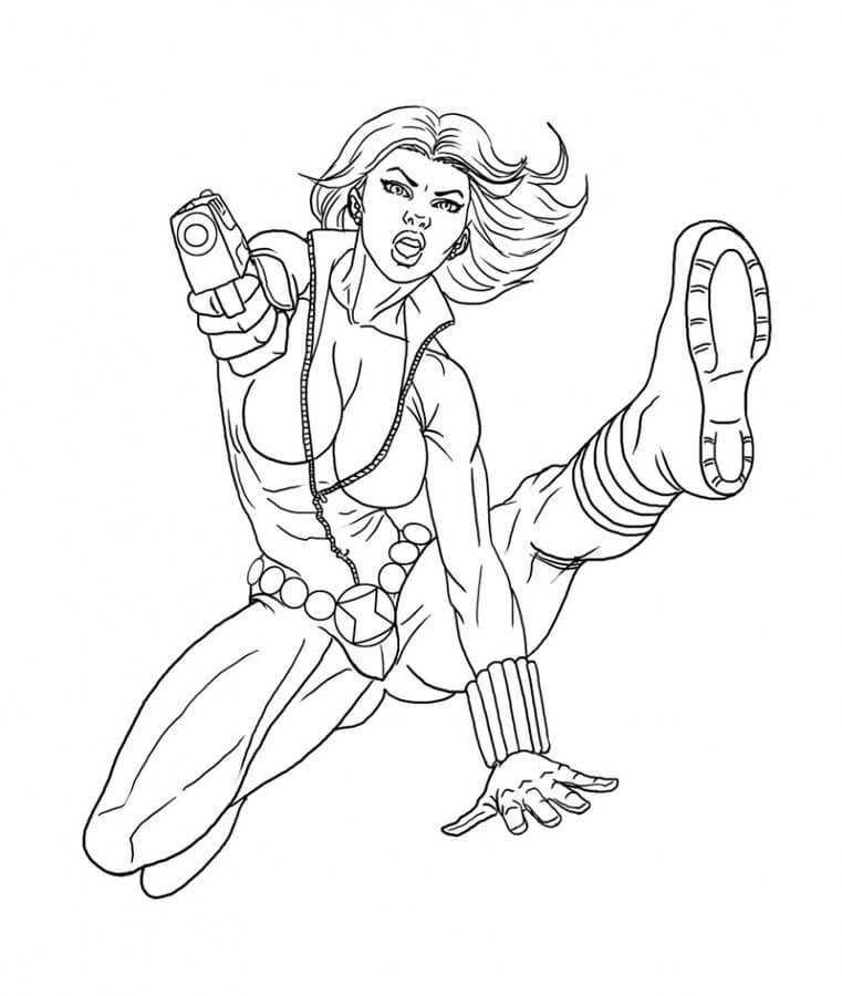 Dibujo de Pistola de Tiro Viuda Negra para Colorear