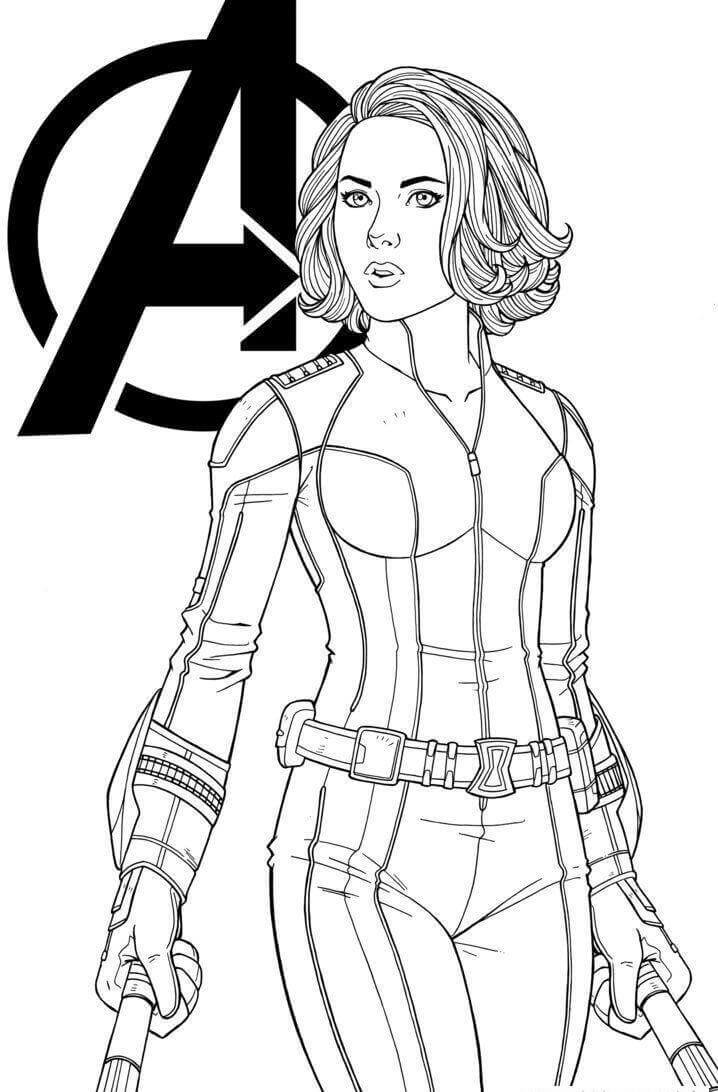 Dibujo de Vengador Viuda Negra para Colorear