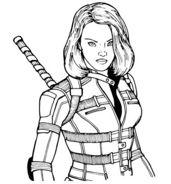 Dibujo de Viuda Negra Enojada para Colorear