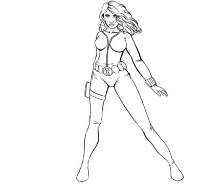 Dibujo de Viuda Negra Tan Caliente para Colorear