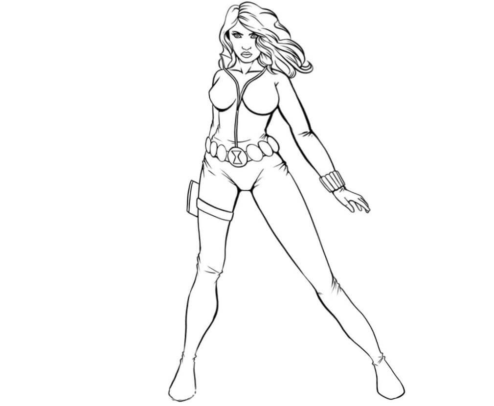 Dibujo de Viuda Negra Tan Caliente para Colorear