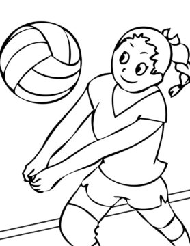 Dibujo de Ella Juega Voleibol para Colorear