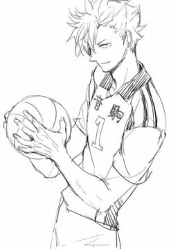 Dibujo de Frikismo Jugando Voleibol para Colorear