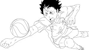 Dibujo de Haikyuu Jugando Voleibol para Colorear