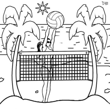 Dibujo de Voleibol de Playa para Colorear