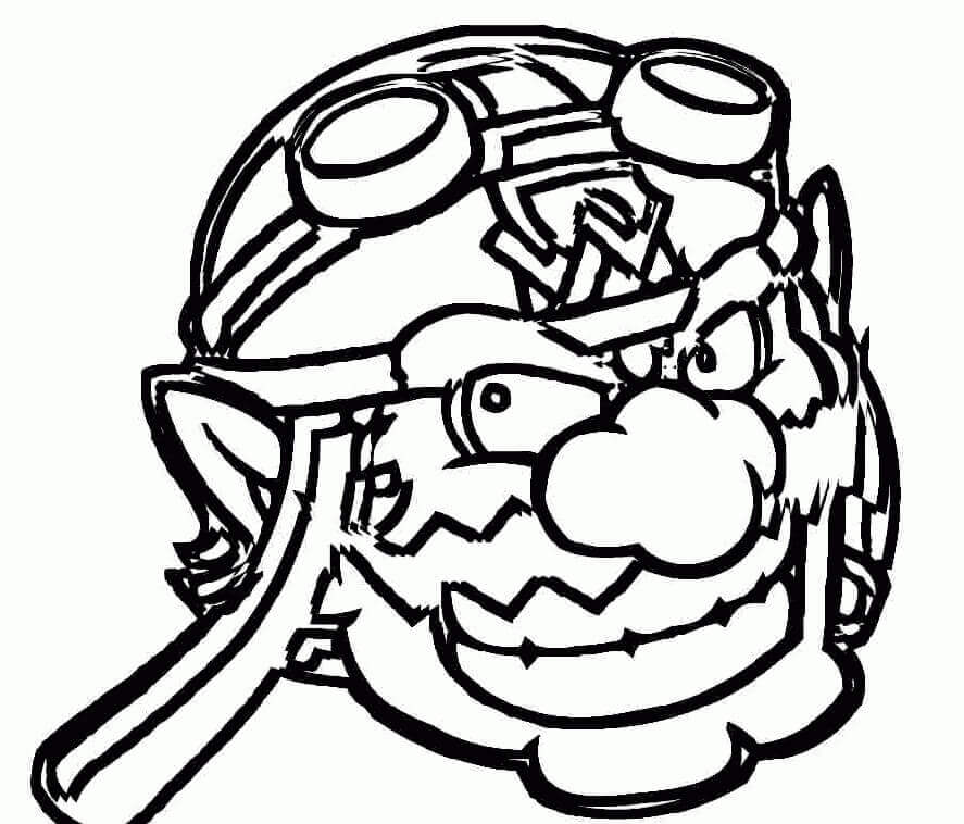 Dibujo de Cabeza Wario para Colorear