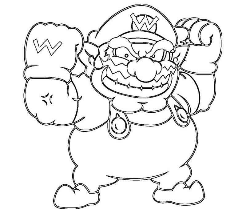 Dibujo de Fuerte Wario para Colorear