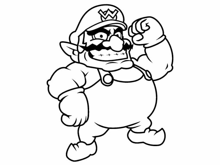 Dibujo de Genial Wario para Colorear