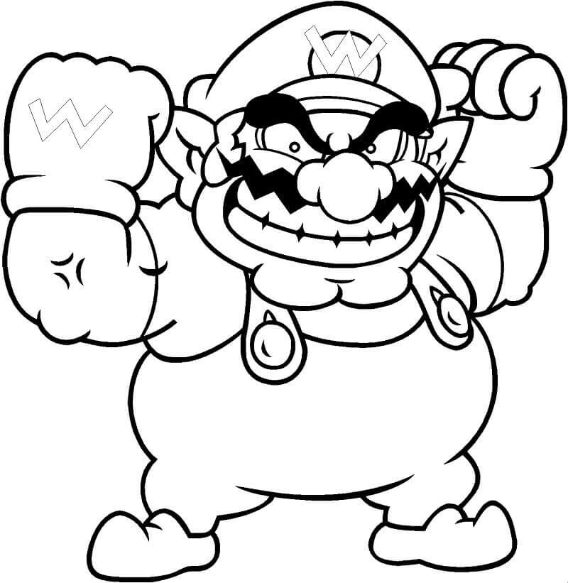 Dibujo de Mad Wario para Colorear