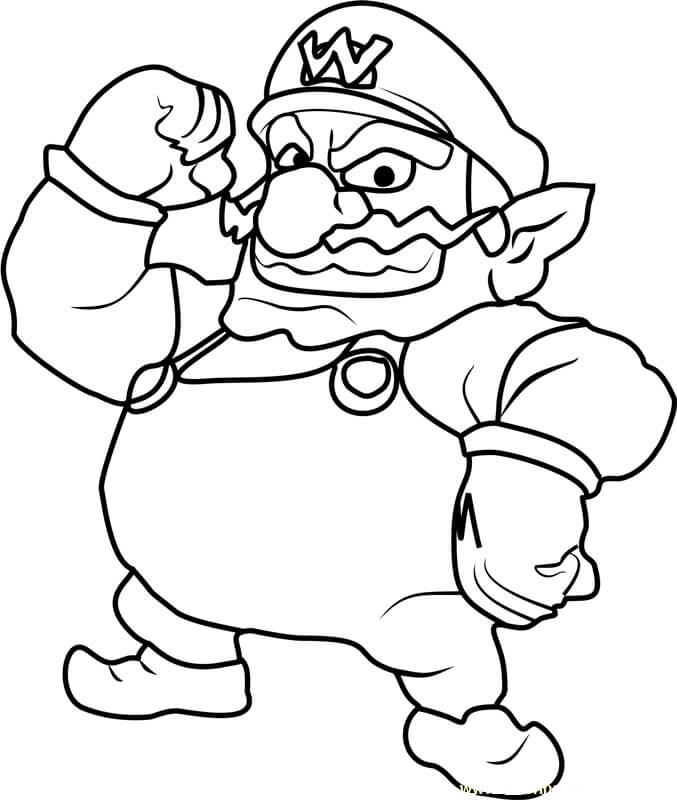 Dibujo de Simples Wario para Colorear