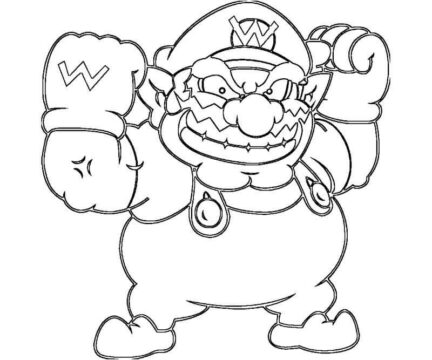 Dibujo de Wario Enojado para Colorear