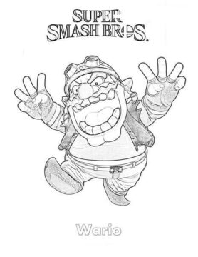 Dibujo de Wario Feliz para Colorear