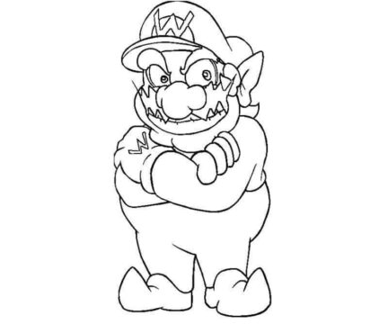 Dibujo de Wario de Pie para Colorear