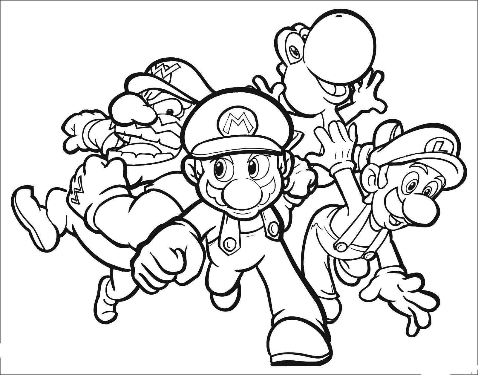 Dibujo de Wario y Personaje para Colorear