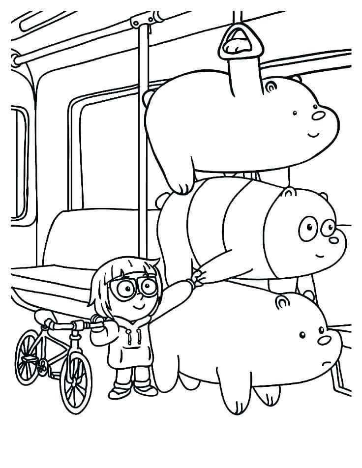 Dibujo de Chloe Park y Tres Osos para Colorear