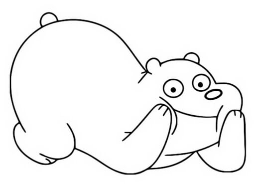 Dibujo de Oso de Hielo Acostado para Colorear