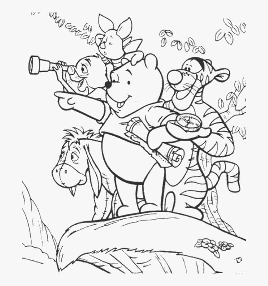Dibujo de Básico Winnie The Pooh y Amigos para Colorear