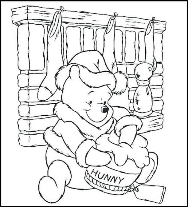 Dibujo de Bonito Winnie de Pooh para Colorear