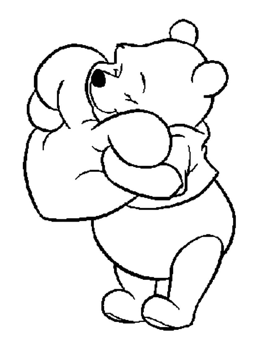 Dibujo de Dibujar a Winnie de Pooh para Colorear
