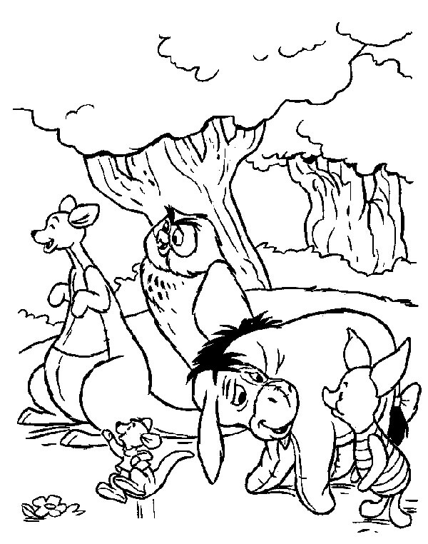 Dibujo de Winnie de Pooh y Amigos para Colorear