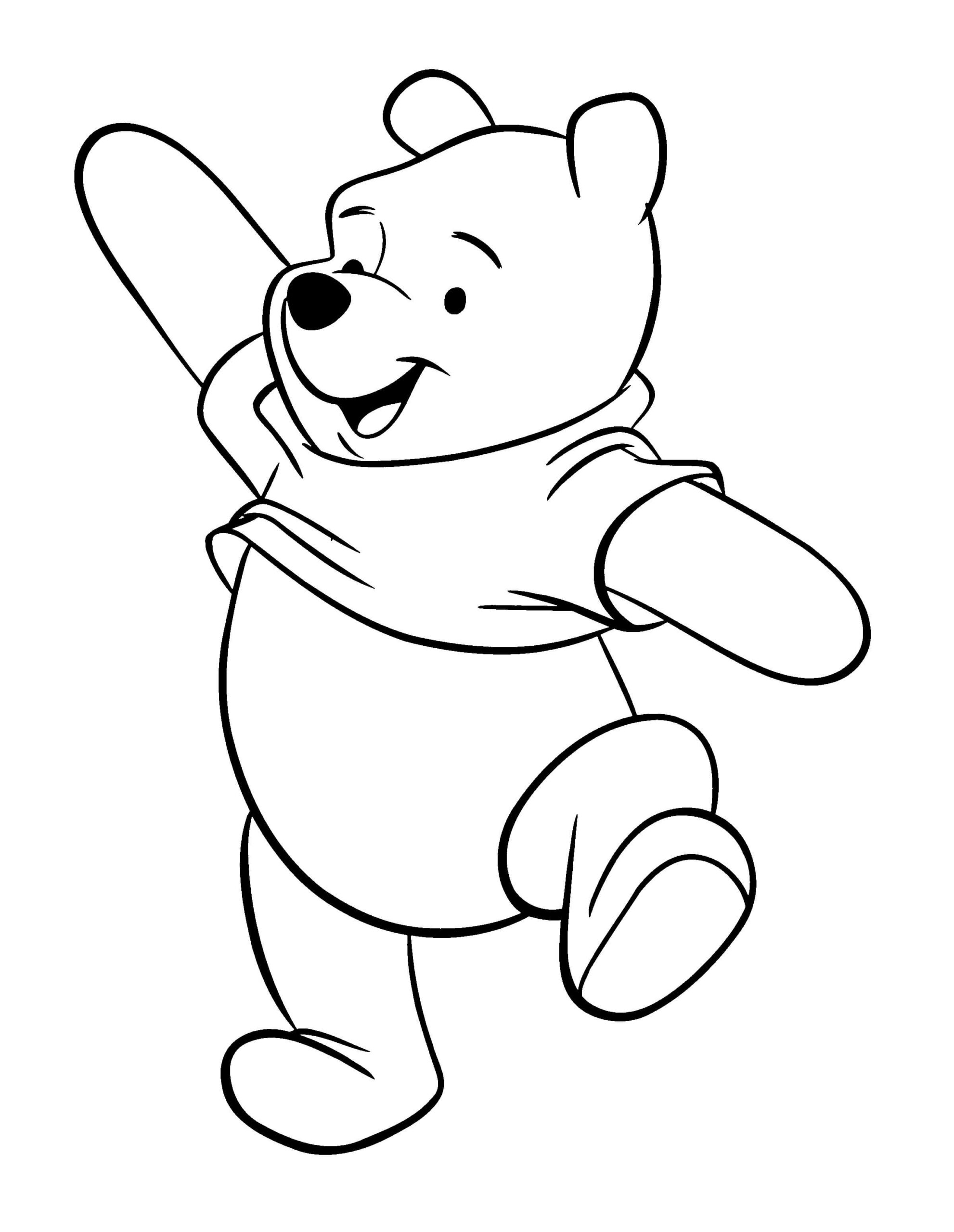Dibujo de Divertido Winnie de Pooh para Colorear