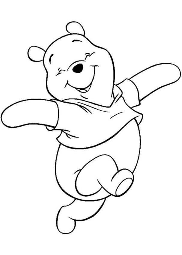 Dibujo de Feliz Winnie de Pooh para Colorear