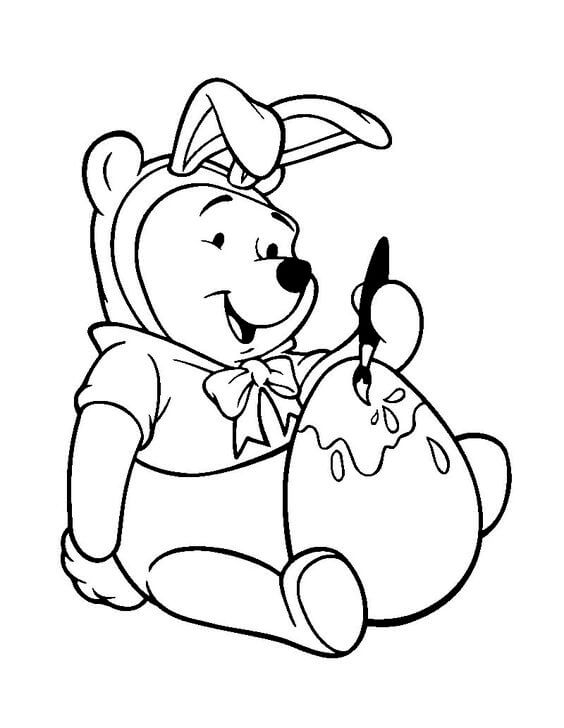 Dibujo de Gracioso Winnie de Pooh para Colorear