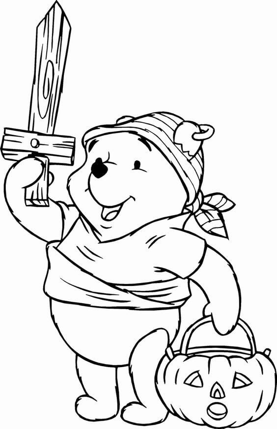 Dibujo de Pirata Winnie de Pooh para Colorear