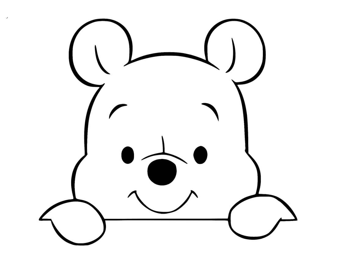 Dibujo de Retrato de Winnie Pooh para Colorear