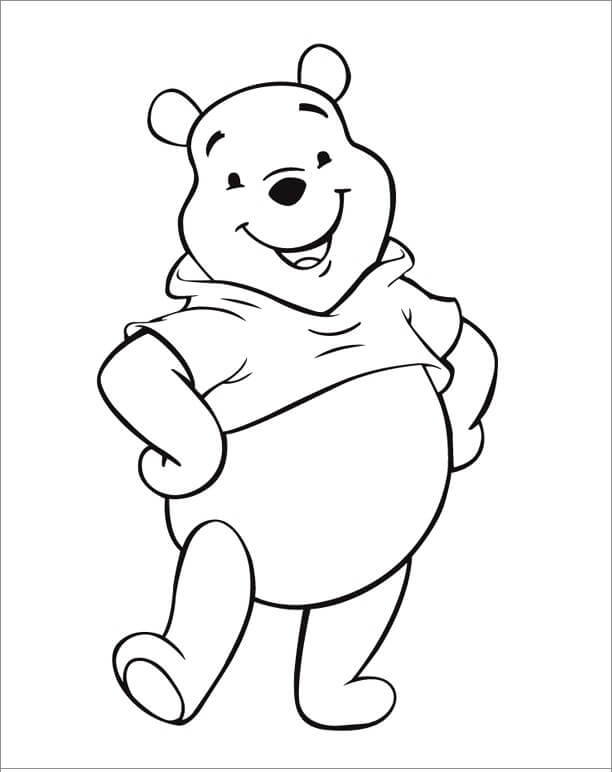 Dibujo de Winnie de Pooh básico para Colorear