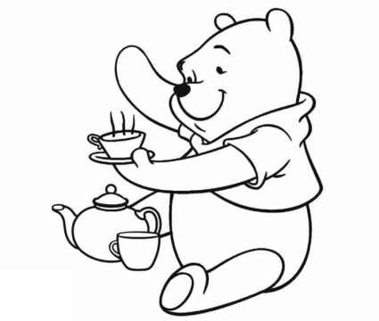 Dibujo de Winnie de Pooh Sencillo para Colorear