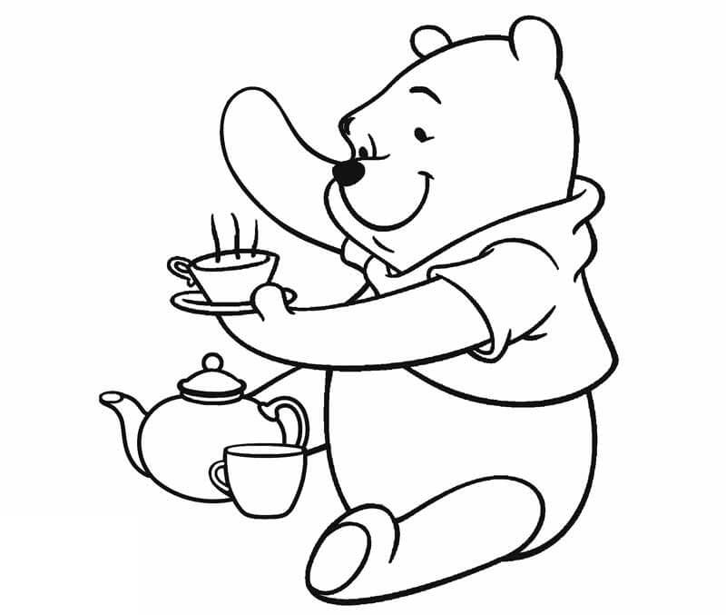 Dibujo de Winnie de Pooh Sencillo para Colorear