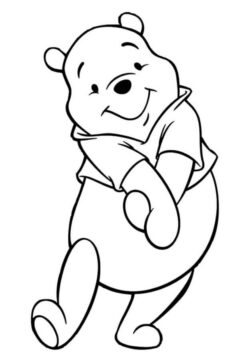 Dibujo de Winnie de Pooh Sonriendo para Colorear