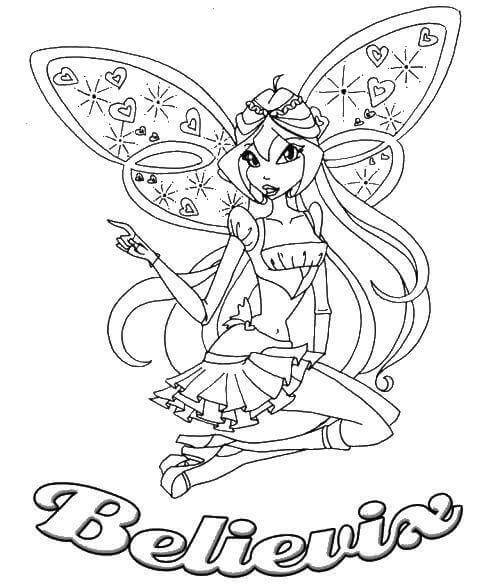 Dibujo de Believix Winx Club Enchantix para Colorear