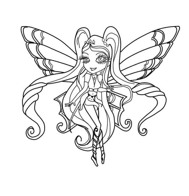 Dibujo de Chibi Stella Winx Club Enchantix para Colorear