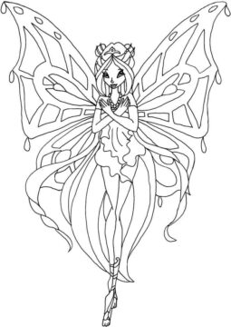 Dibujo de Flora Winx Club Enchantix para Colorear