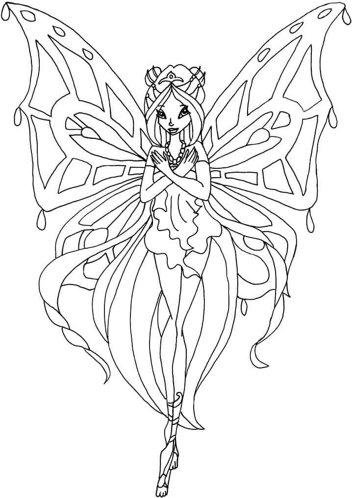 Dibujo de Flora Winx Club Enchantix para Colorear
