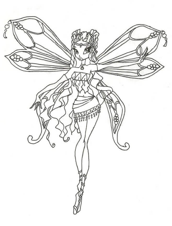 Dibujo de Layla Winx Club Enchantix para Colorear